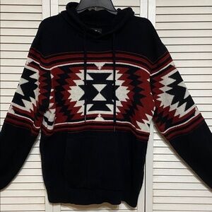 X-Ray Aztec Hoodie Pullover Sweater Size XL